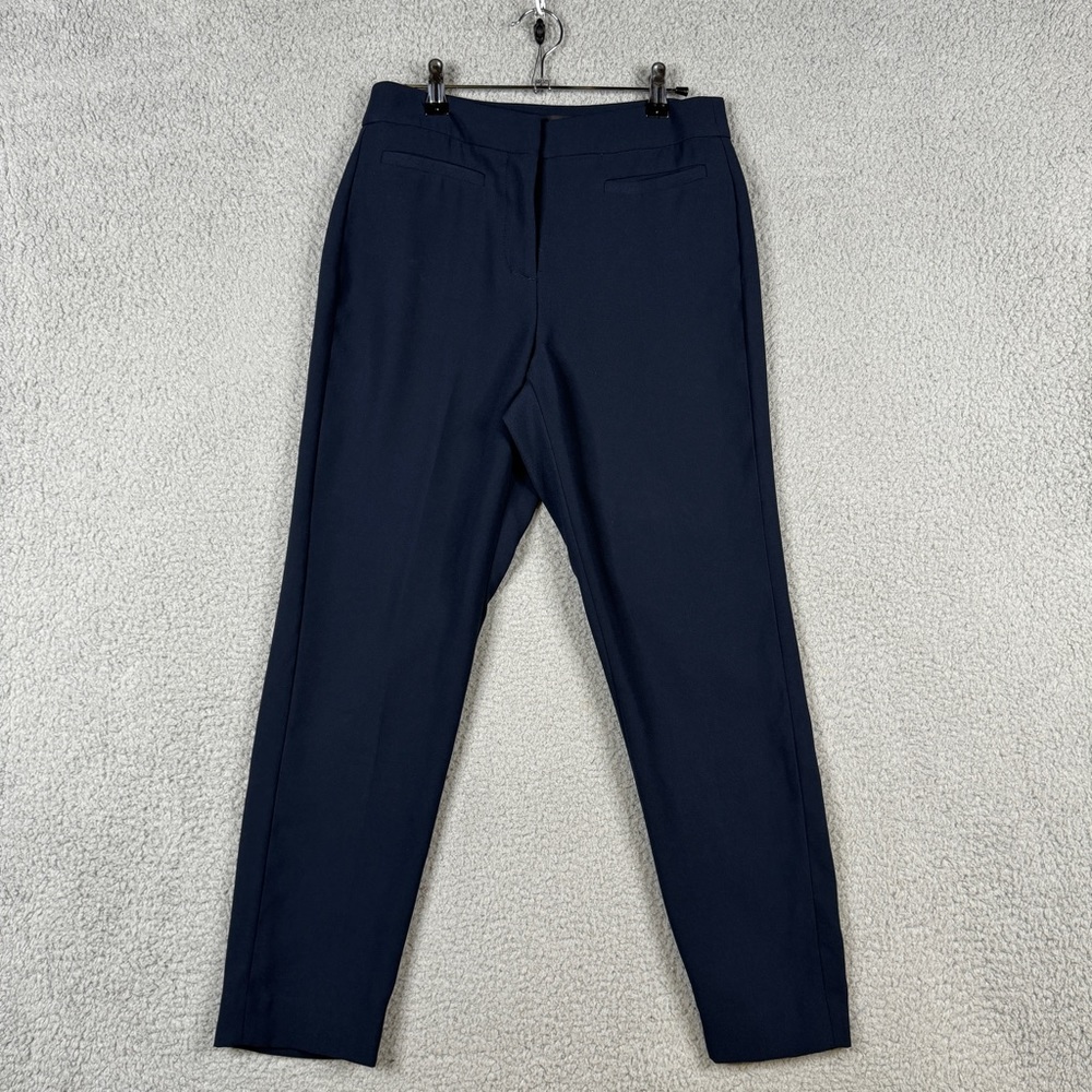 J. Crew Pants Womens 2 Blue French Girl Slim Crop Pant in 365 Crepe High-Waist